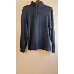 LUSTER SOFT Men's Pima Cotton Pullover Quarter Zip Sweater Large Gorpcore Casual